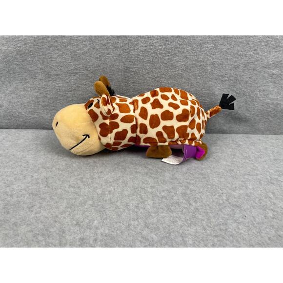 Flip A Zoo Ava‎ Hippo Geo Giraffe Reversible Plush Stuffed Animal 11" Purple - Picture 7 of 10